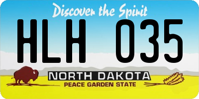 ND license plate HLH035
