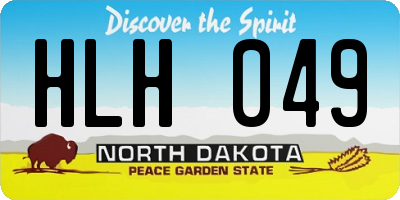 ND license plate HLH049