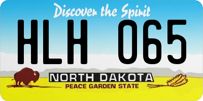ND license plate HLH065