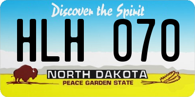 ND license plate HLH070