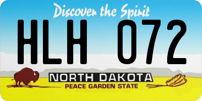 ND license plate HLH072