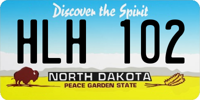 ND license plate HLH102