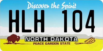 ND license plate HLH104