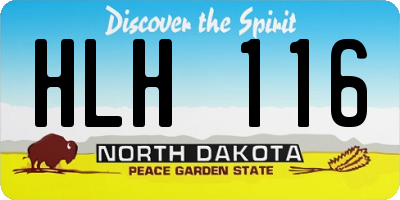ND license plate HLH116