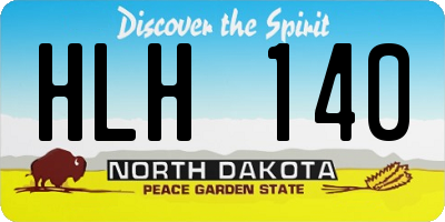 ND license plate HLH140