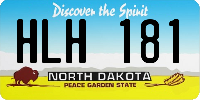 ND license plate HLH181