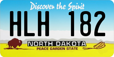 ND license plate HLH182