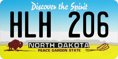 ND license plate HLH206