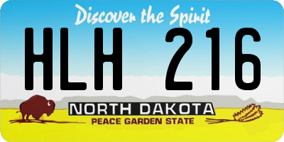 ND license plate HLH216