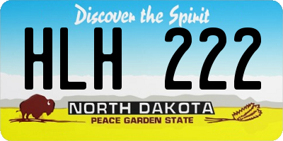 ND license plate HLH222