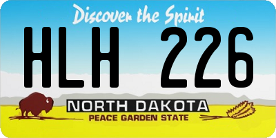 ND license plate HLH226