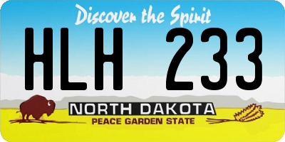 ND license plate HLH233