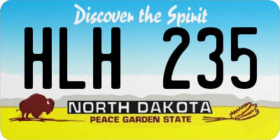 ND license plate HLH235