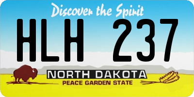 ND license plate HLH237