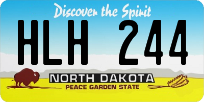 ND license plate HLH244