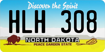 ND license plate HLH308