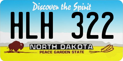 ND license plate HLH322