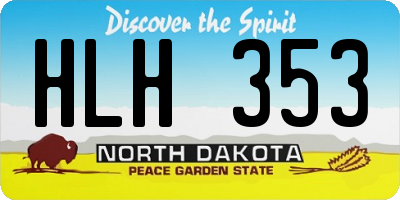 ND license plate HLH353