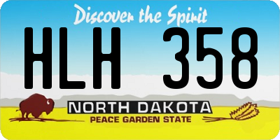 ND license plate HLH358