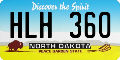 ND license plate HLH360