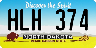 ND license plate HLH374