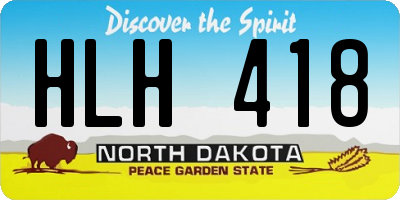 ND license plate HLH418