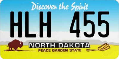 ND license plate HLH455
