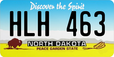 ND license plate HLH463