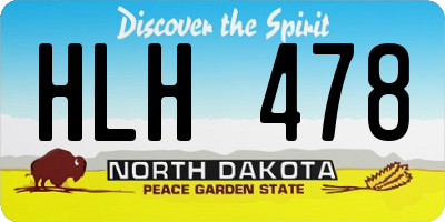 ND license plate HLH478