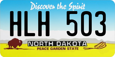 ND license plate HLH503