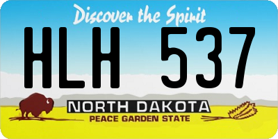 ND license plate HLH537