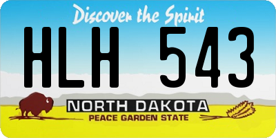ND license plate HLH543