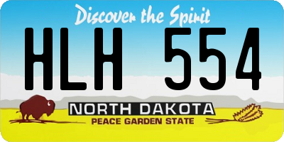 ND license plate HLH554