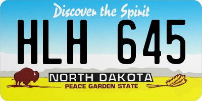 ND license plate HLH645