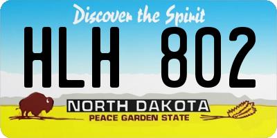 ND license plate HLH802