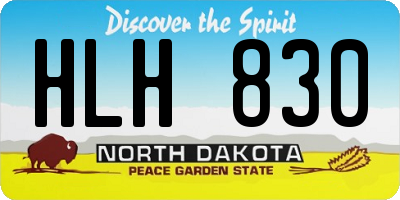 ND license plate HLH830