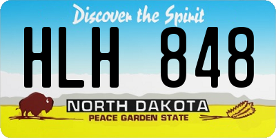 ND license plate HLH848