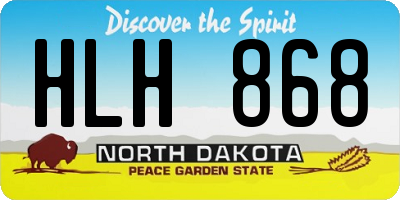 ND license plate HLH868