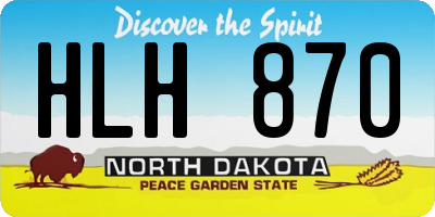 ND license plate HLH870