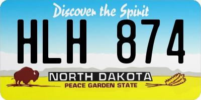 ND license plate HLH874