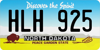 ND license plate HLH925