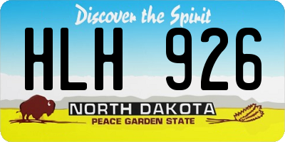 ND license plate HLH926