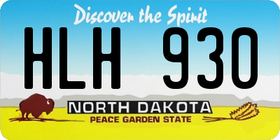 ND license plate HLH930