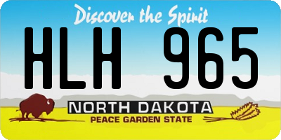 ND license plate HLH965