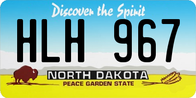 ND license plate HLH967