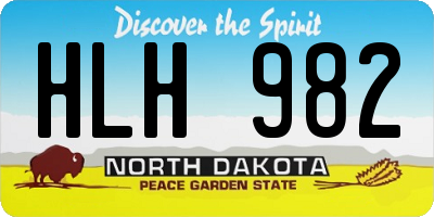 ND license plate HLH982