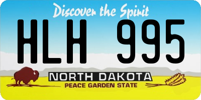 ND license plate HLH995