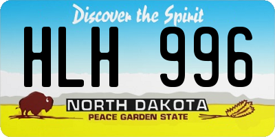 ND license plate HLH996