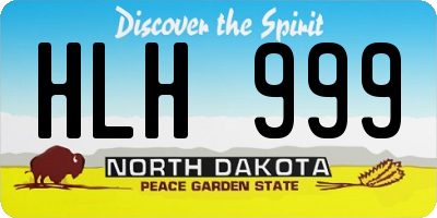 ND license plate HLH999