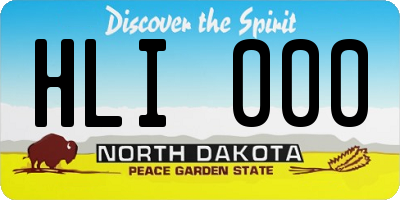 ND license plate HLI000